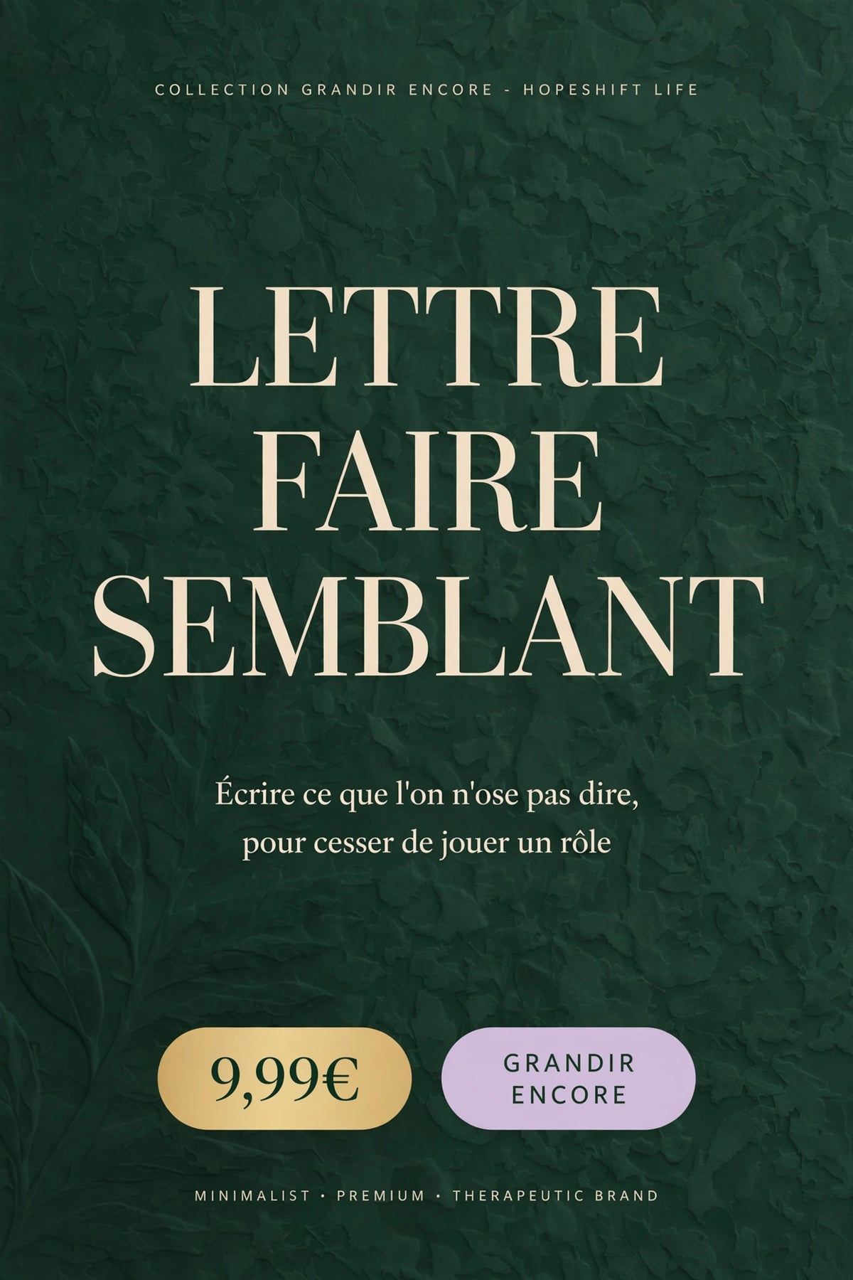 Lettre Faire Semblant - Collection Grandir Encore